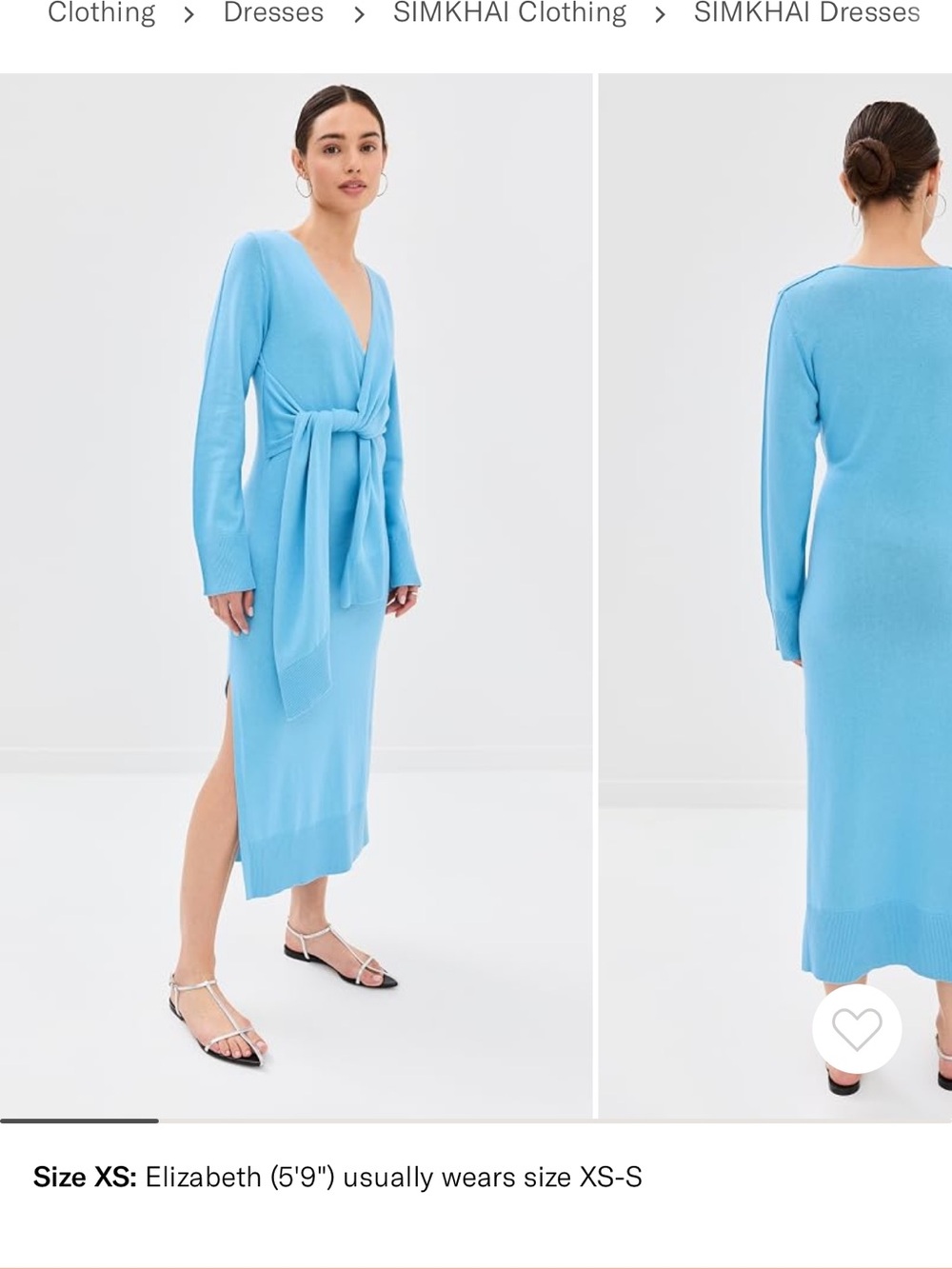 SIMKHAI Light Blue Skyla Wrap sweater dress